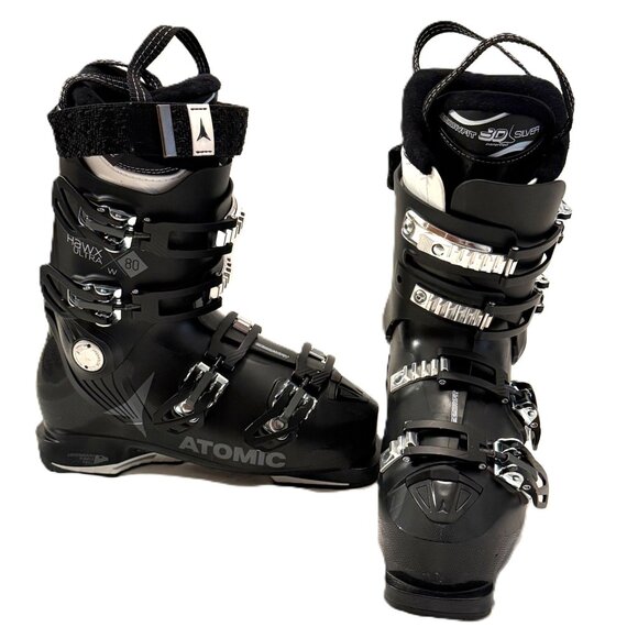 Atomic Hawx Ultra 80 W Size 25/25.5 Ski Boot Clean Outdoor Sport Black - Picture 1 of 15